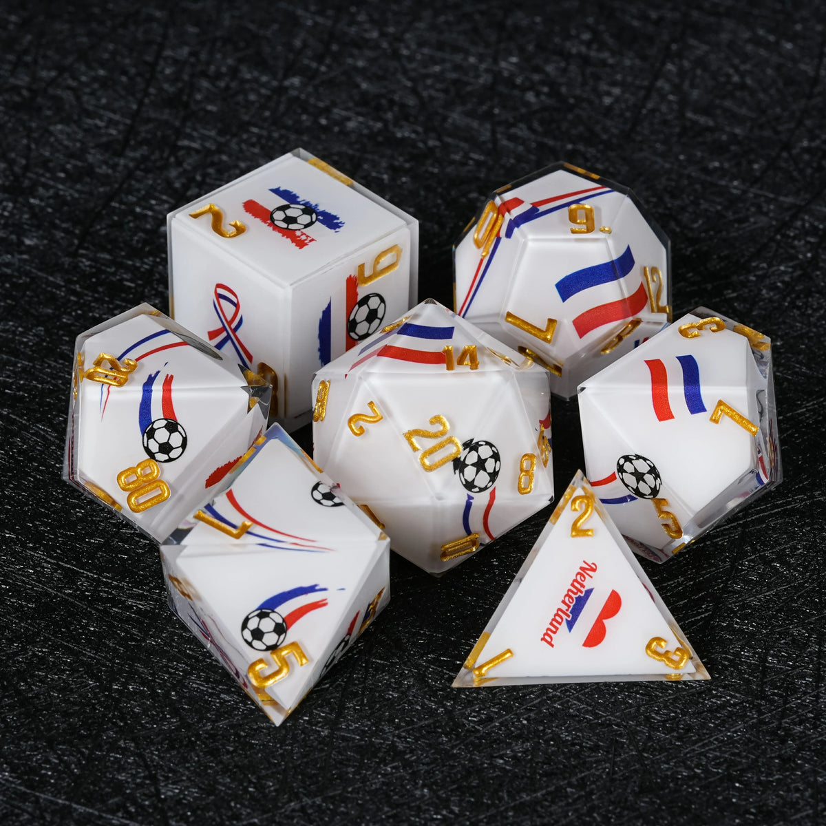 Star Resin DND Dice Set – Netherlands Football