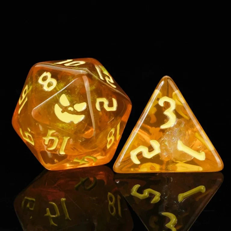 Star Resin DND Dice Set – Pumpkin Jack – Kickstarter Dice — Pumpkin Jack Resin Dice Set