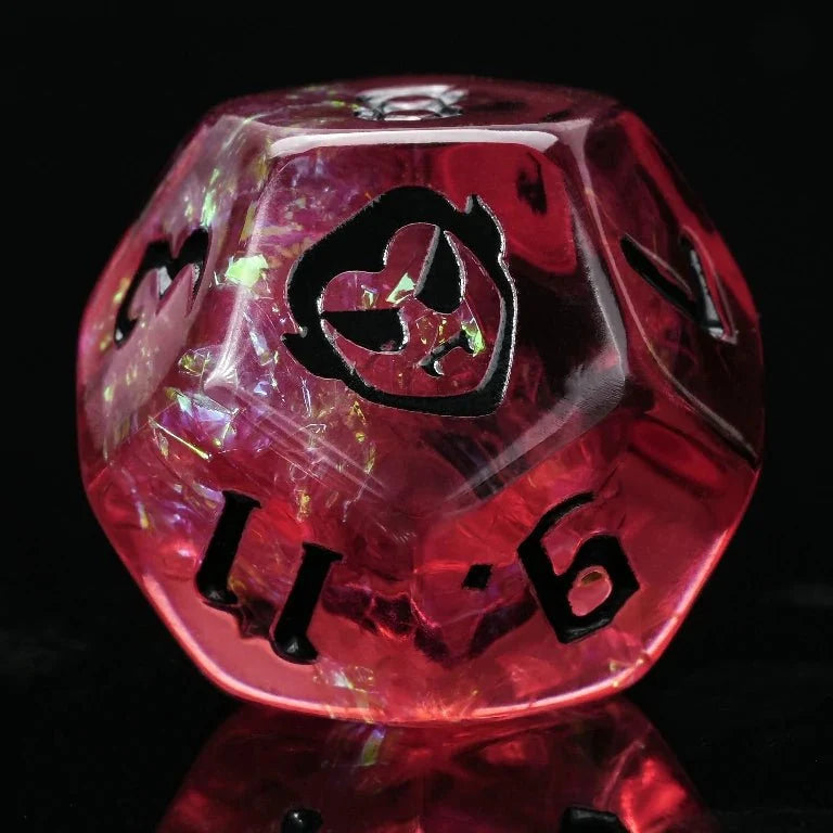 Star Resin DND Dice Set – Scarlet Vampire – Kickstarter Trickster Dice - Kickstarter black and red resin DND D12 dice