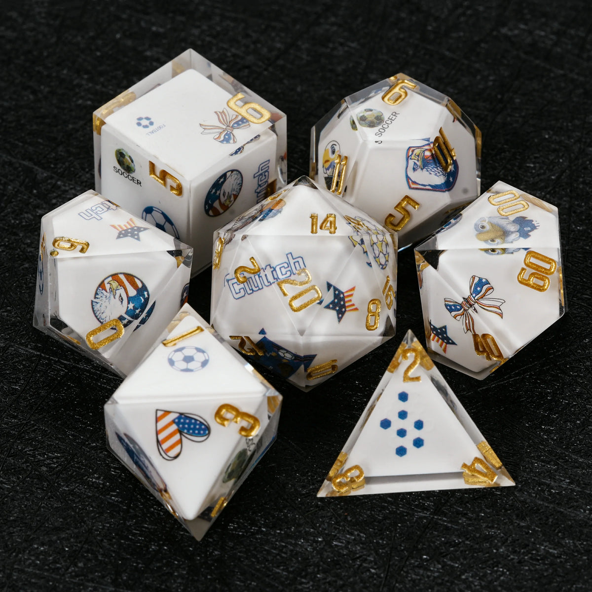 Star Resin DND Dice Set – USA Soccer