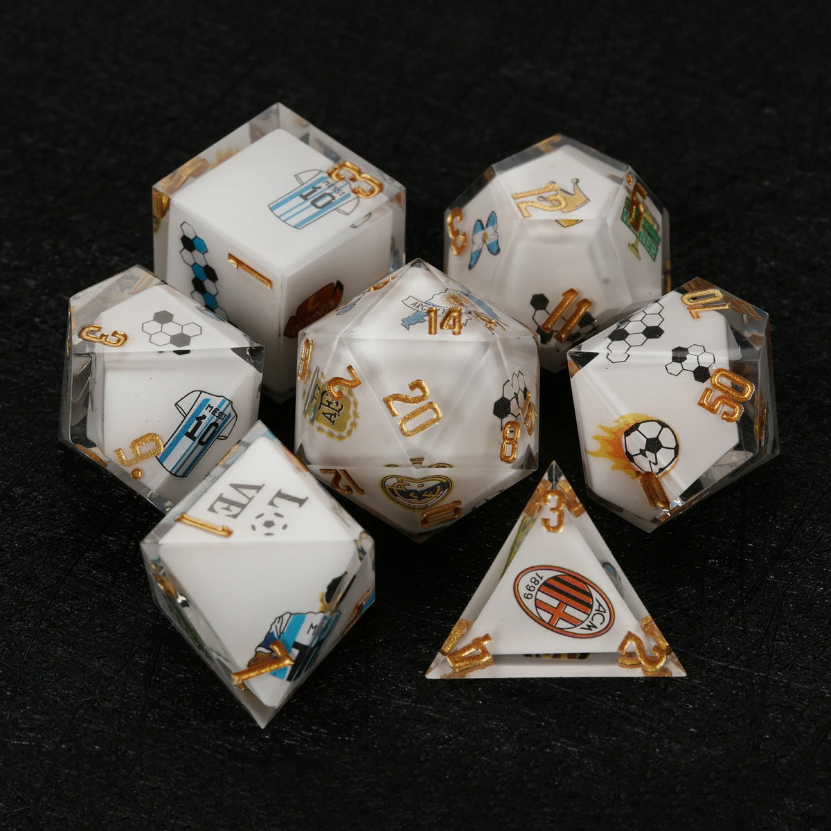 Star Resin DND Dice Set – World Cup – Argentina Soccer 1