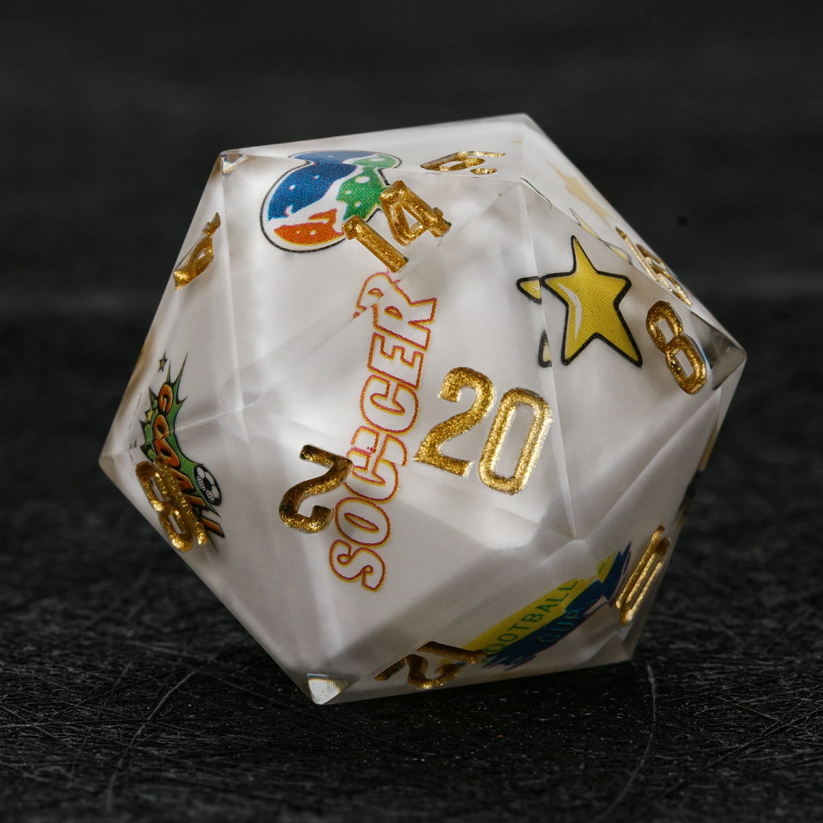 Star Resin DND Dice Set – World Cup – Brazil Soccer 1 – alternate product view
