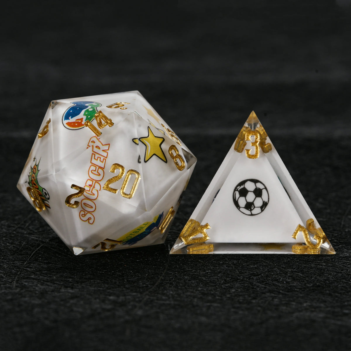 Star Resin DND Dice Set – World Cup – Brazil Soccer 1 – alternate product view