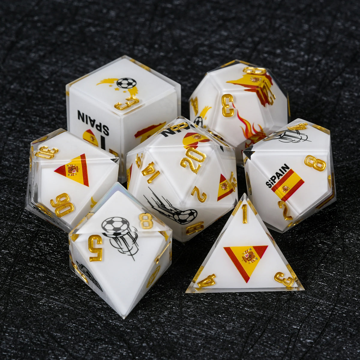 Star Resin DND Dice Set – World Cup – France Soccer 1