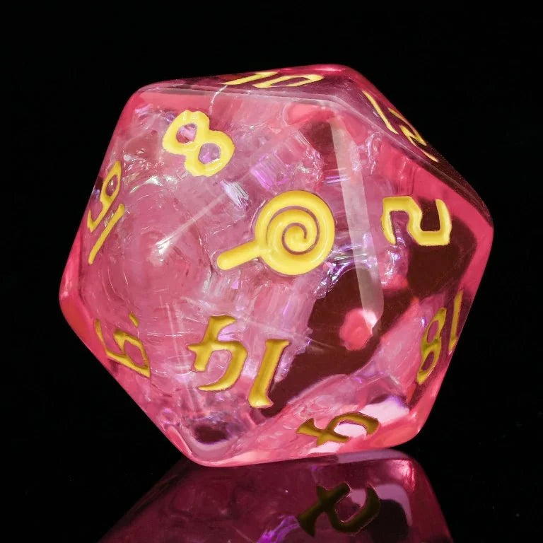 Star Resin RPG Dice Set – Candy Curse – Kickstarter Trick or Treat Dice - Kickstarter Pink Resin DND D20 Dice, Engraved