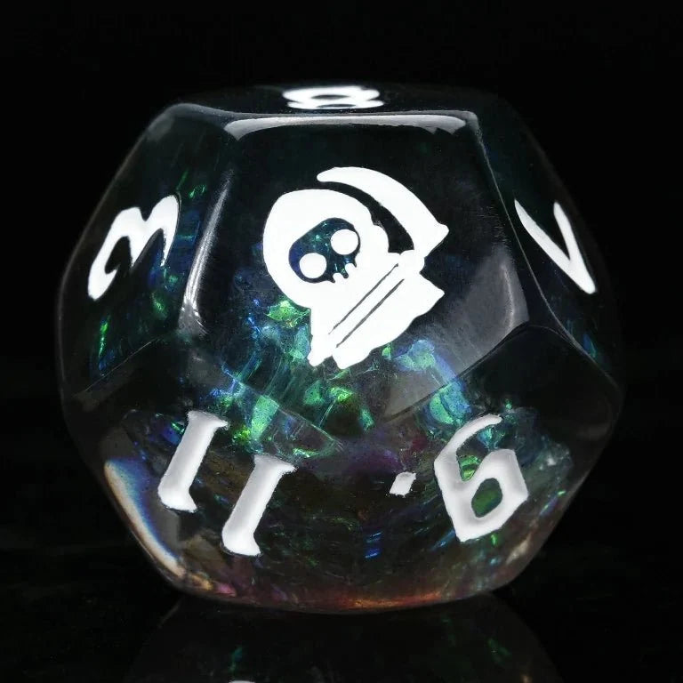 Star Resin RPG Dice Set – Death Comes – Kickstarter Trickster Dice - Kickstarter Black Resin DND D12 Dice with