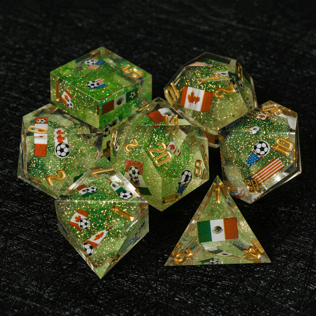 Star Resin RPG Dice Set – Glitter