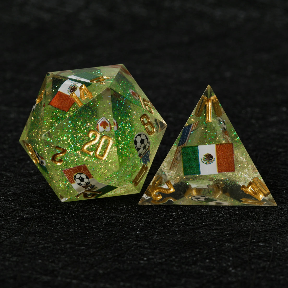 Star Resin RPG Dice Set – Glitter – alternate product view