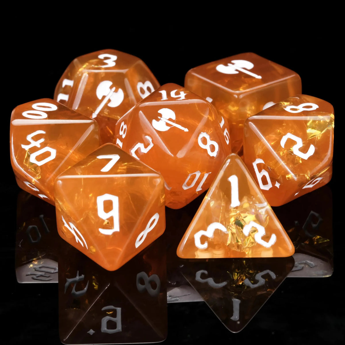 Star Resin RPG Dice Set – Kickstarter Barbarian – Kickstarter Dice – Barbarian Resin Polyhedral Dice Set