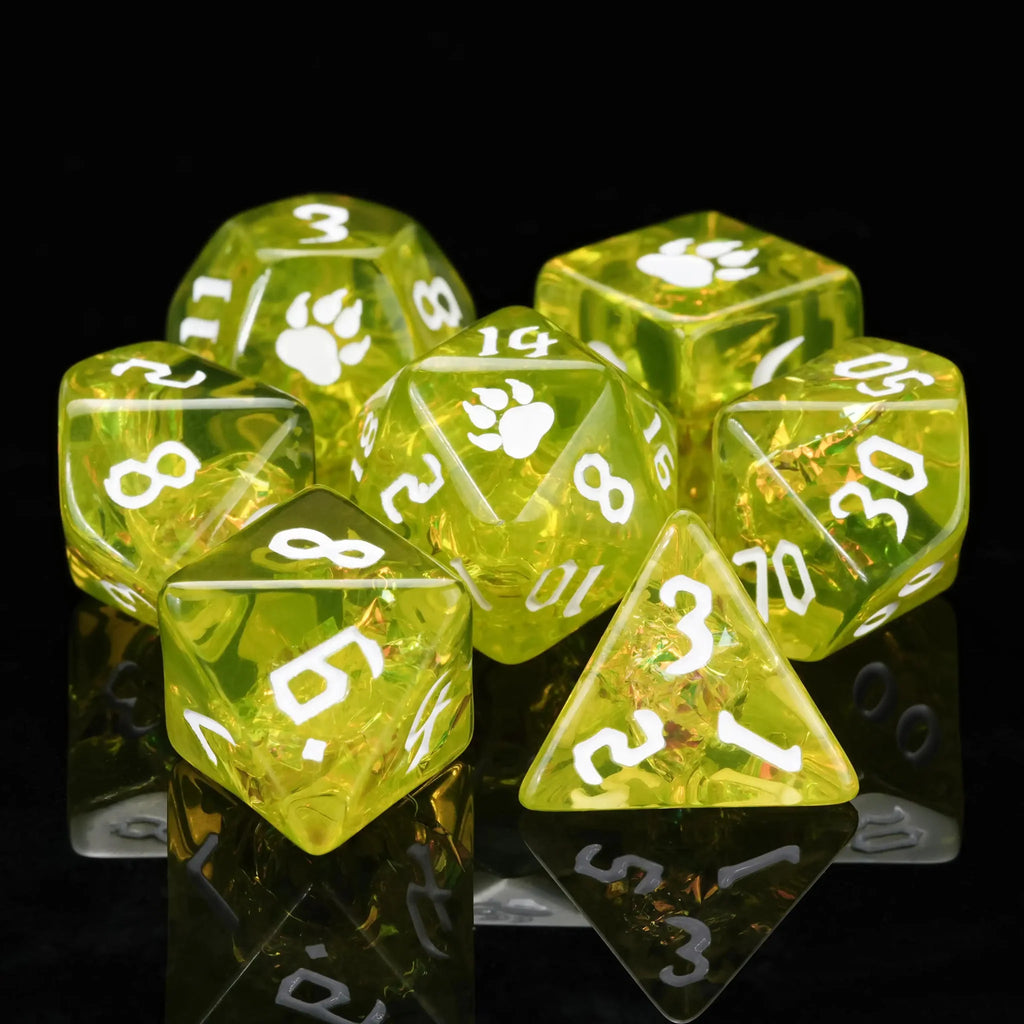 Star Resin RPG Dice Set – Kickstarter Druid – Kickstarter Dice – Green Druid Resin Dice Set