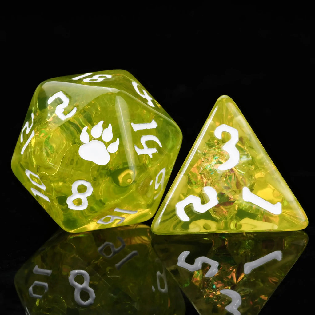 Star Resin RPG Dice Set – Kickstarter Druid – Kickstarter Dice – Green Druid Resin Dice Set