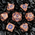 Steampunk Metal DND Dice Set – Copper Sapphire – Steampunk Style - Gear Metal DND Dice Set Red Copper Treasure Blue