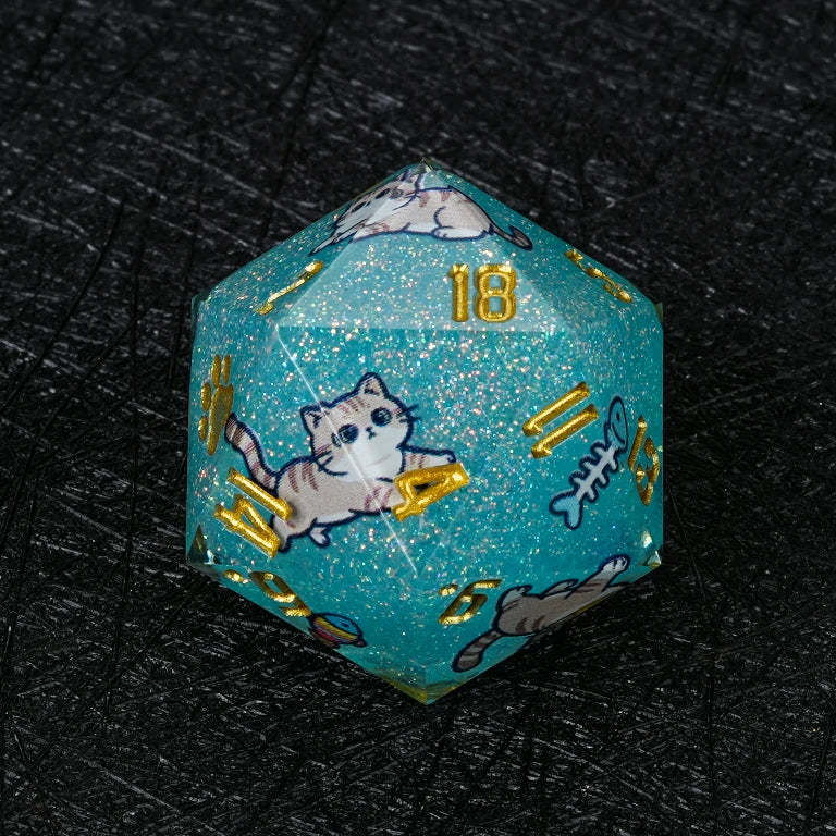 Cat Breed Resin D&D Dice Sets – Full 7-Piece Sets