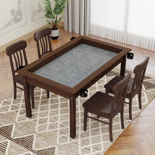 Tabletop Gaming Table – Wood – 63 - inch x 40 - inch game table with removable tabletop, in vintage brown
