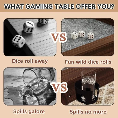 Tabletop Gaming Table – Wood – 63 - inch x 40 - inch game table with removable tabletop, in vintage brown