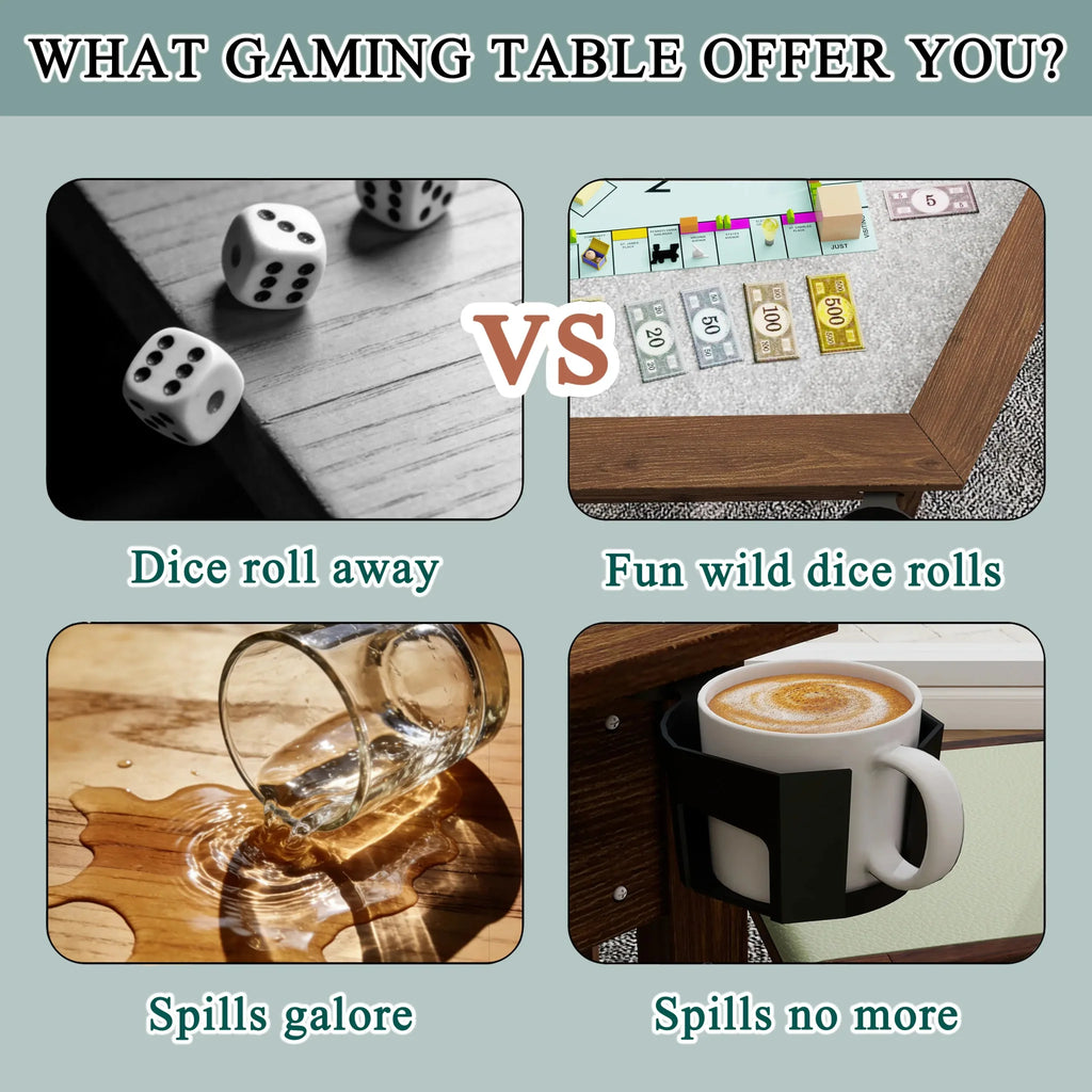 Tabletop Gaming Table – Wooden – Desktop Chess – board game table Board Game Table / Game Table for 6 Players, Hexagon