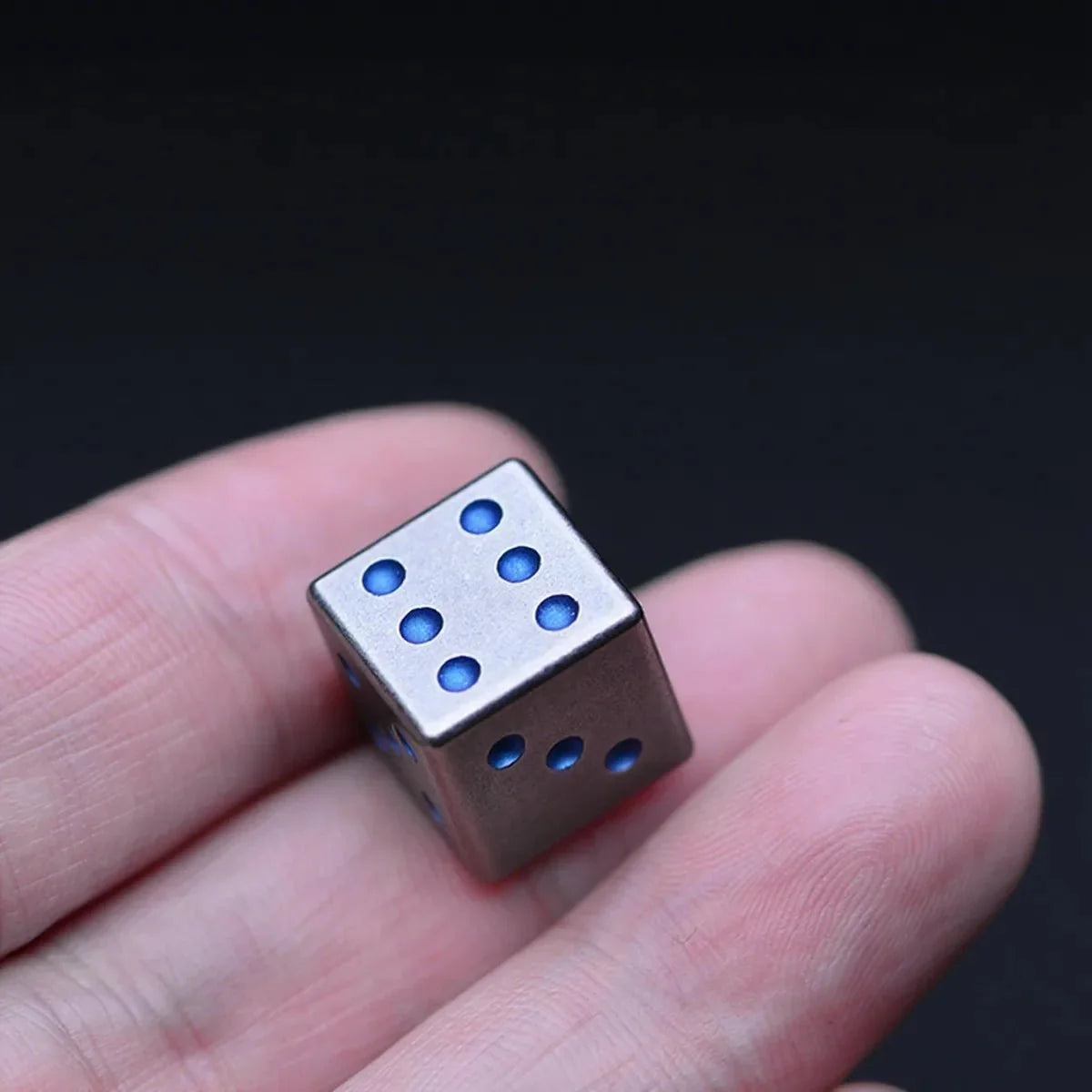 Titanium Alloy Acrylic D6 Dice – DND dice titanium alloy solid D6 dice creative table game dice