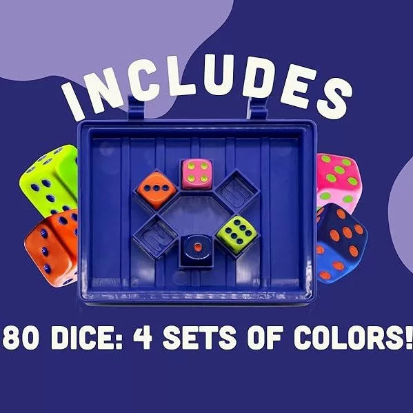 Trash Family Acrylic D6 Dice – Fast-paced family dice game | Fun 4-player board and dice game with trash cans
