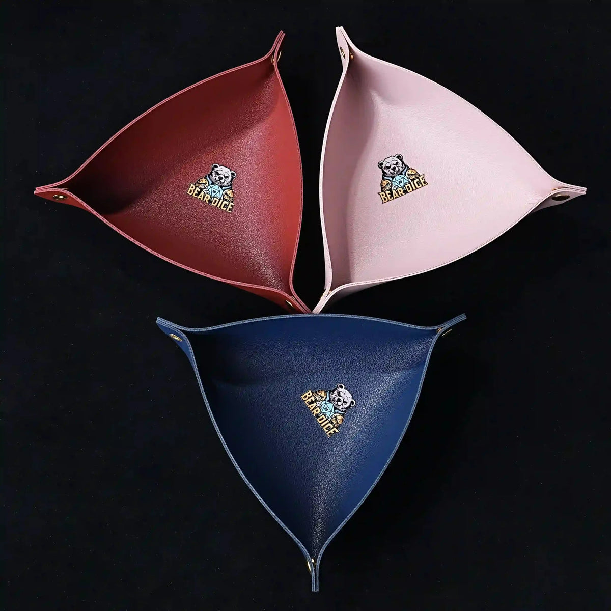 Triangle Folding Dice Tray – Leather – Folding Design – Triangle Folding Dice Tray Portable Leather Table Game Dice