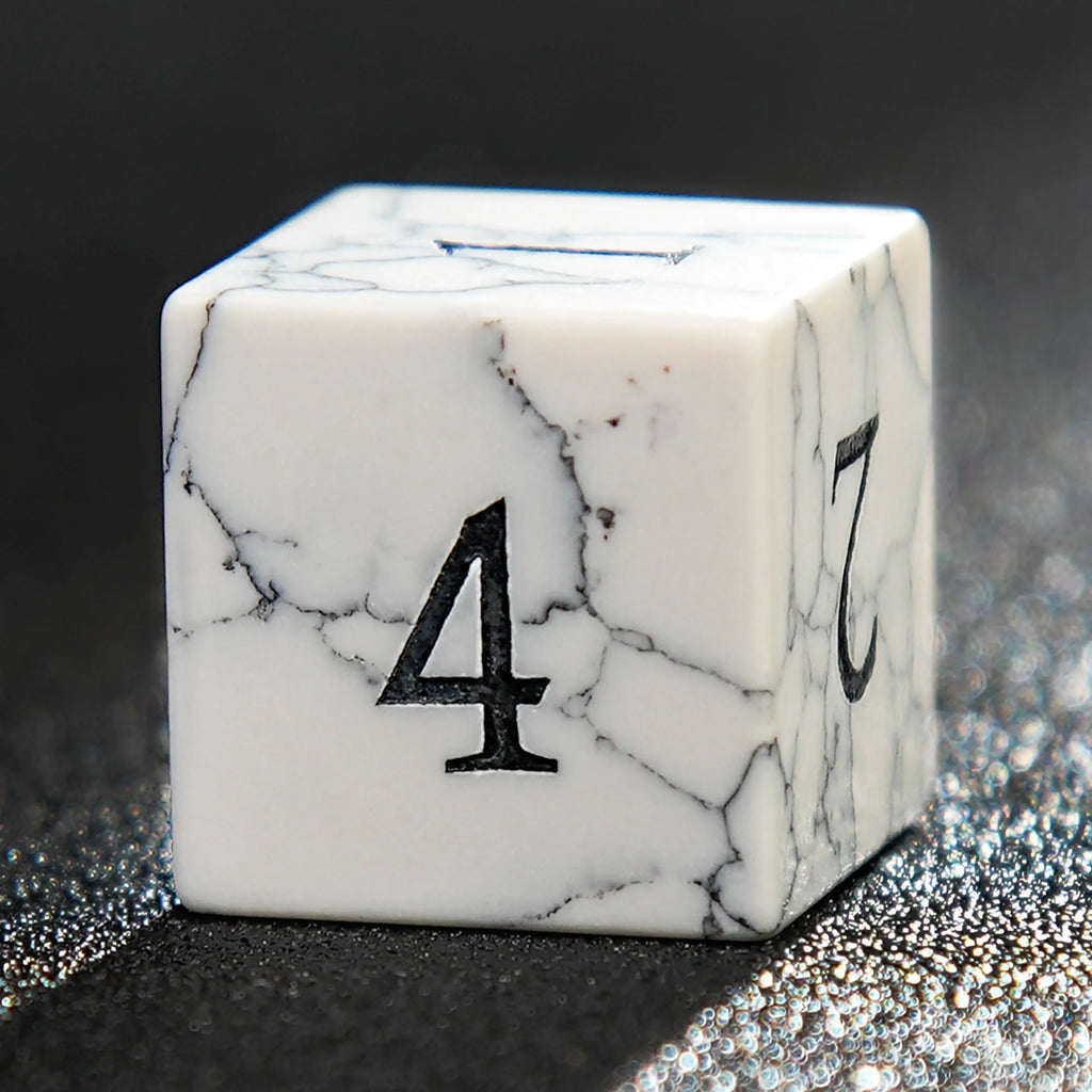 Turquoise Howlite Natural Stone RPG Dice Set – alternate product view
