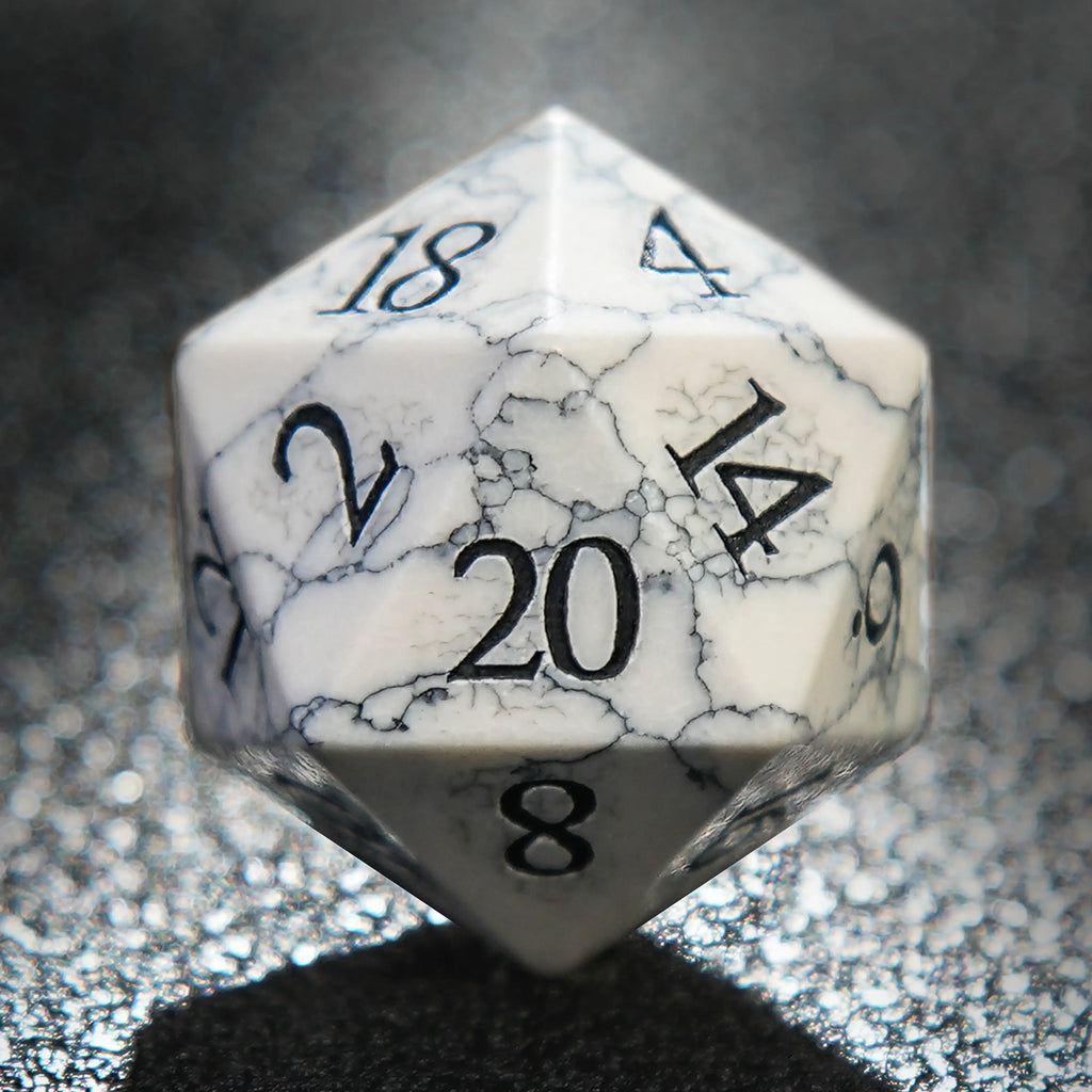 Turquoise Howlite Natural Stone RPG Dice Set – alternate product view