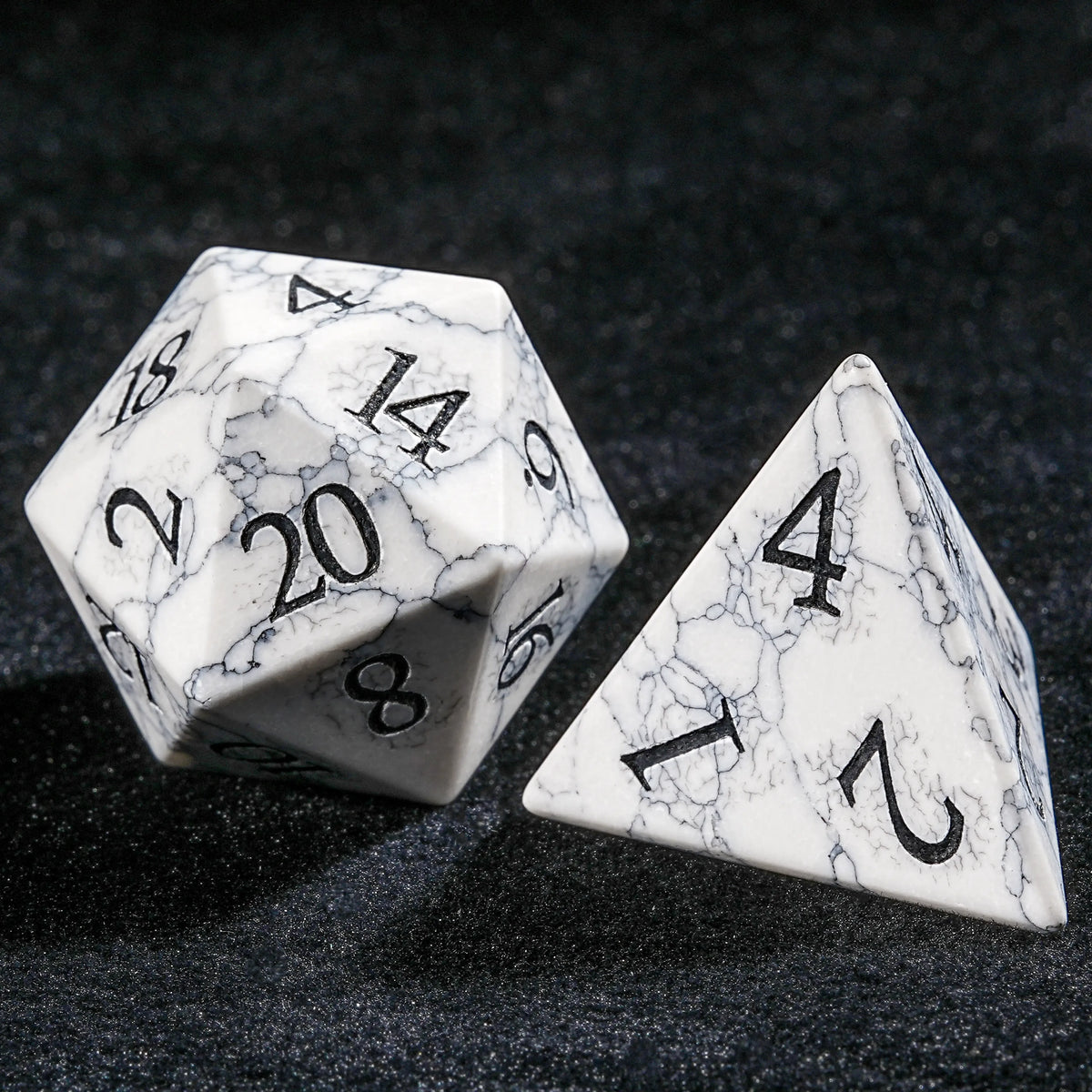Turquoise Howlite Natural Stone RPG Dice Set – alternate product view
