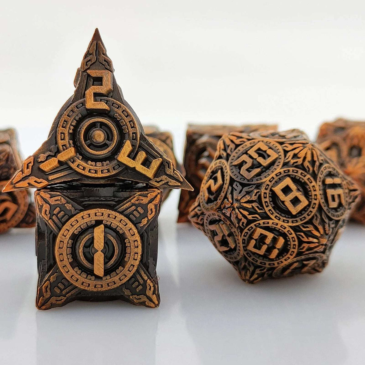 Ufo Element Metal DND Dice Set – DND Metal UFO Polyhedron D4 Dice, D6 Dice, and D20 Dice