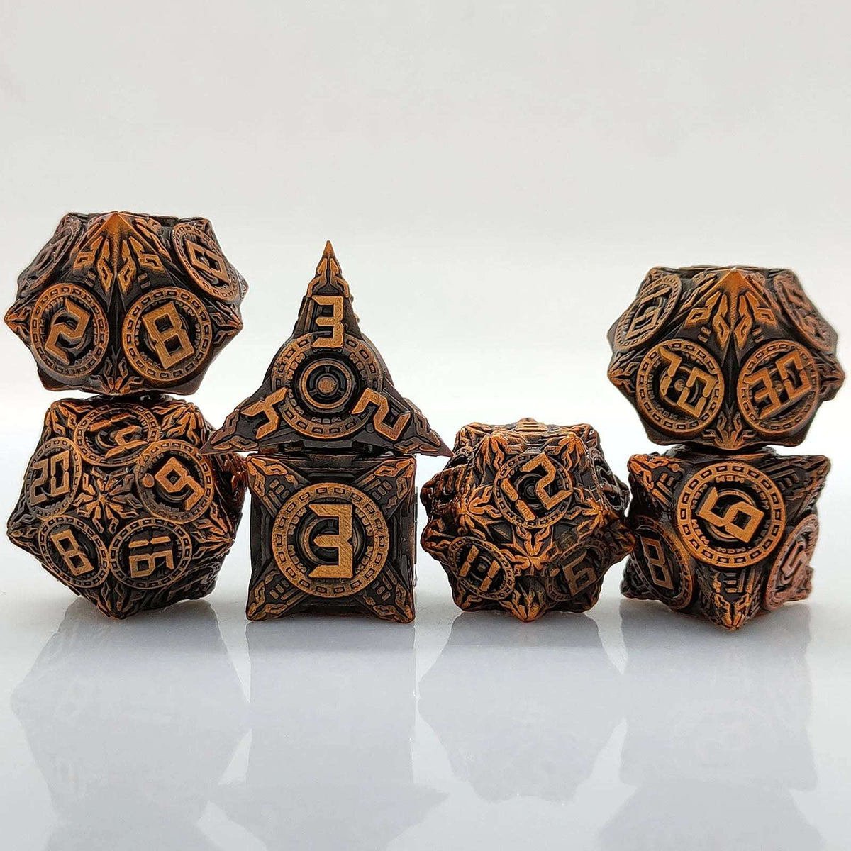 Ufo Element Metal DND Dice Set – DND Metal UFO Polyhedron RPG Dice Set (D4, D6, D8, D10, D%, D12, D20)