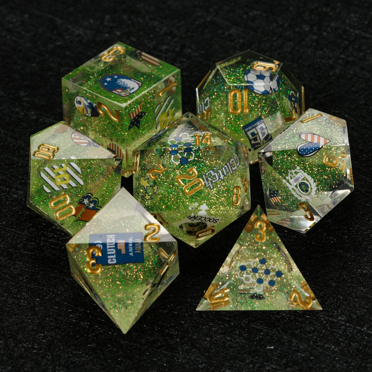 USA Soccer Resin Dice Set