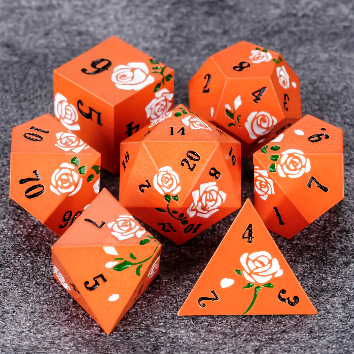 Metal DND Dice Set – Valentine's Day DND Dice Gift - Rose Metal Dice Set