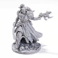 Valkyrie RPG Miniature – 3D-Printed Tabletop Model – 3D printed Valkyrie RPG miniature model holding a gun and stepping