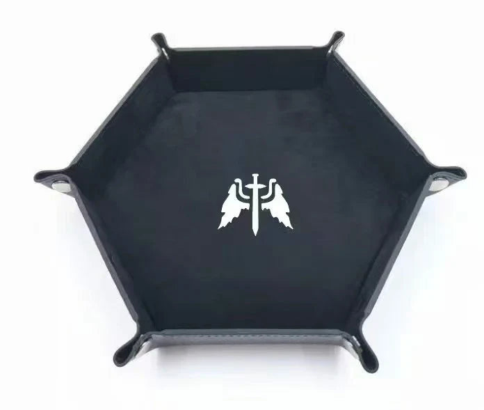 Warhammer 40K Dice Tray – Leather – Angels Ravenwing – Warhammer 40K Dark Angels Ravenwing Black Leather Dice Tray