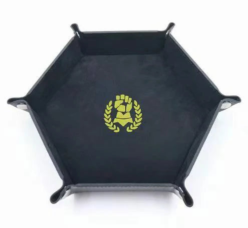 Warhammer 40K Dice Tray – Leather – Imperial Fists – Warhammer 40K Imperial Fists Black Leather Dice Tray