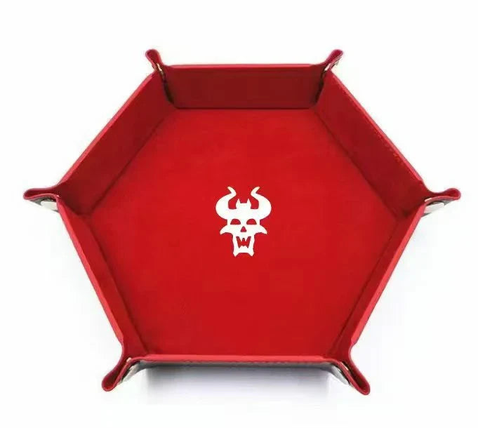 Warhammer 40K Dice Tray – Leather – Khorne Daemon – Warhammer 40K Khorne Daemon Red Leather Dice Tray