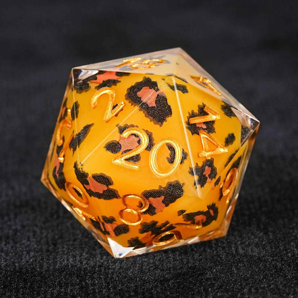 Wild Orange Resin D&D Dice Set – Wild Orange Panther Resin D&D Dice Set