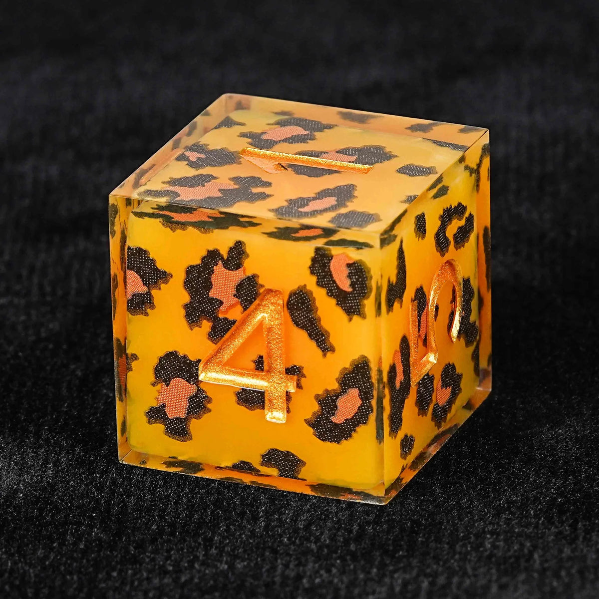 Wild Orange Resin D&D Dice Set – Wild Orange Panther Resin D&D Dice Set
