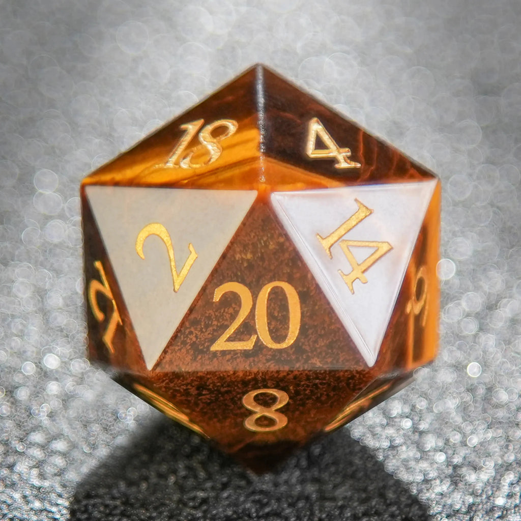 Wild Tribe Natural Stone DND Dice Set – Wild natural tiger eye stone DND dice set