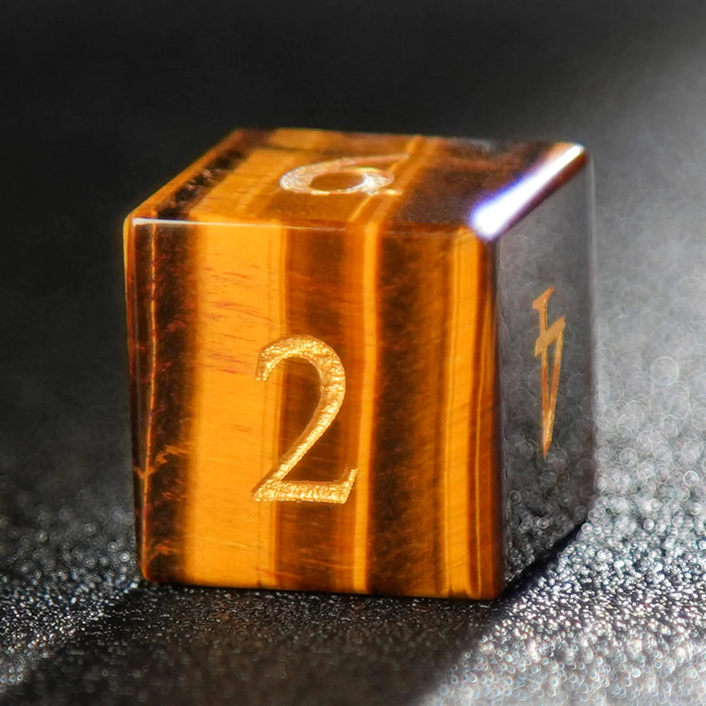 Wild Tribe Natural Stone DND Dice Set – Wild natural tiger eye stone DND dice set
