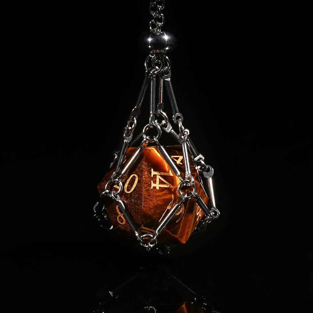 Wild Tribe Natural Stone DND Dice Set – Wild natural tiger eye stone DND dice set