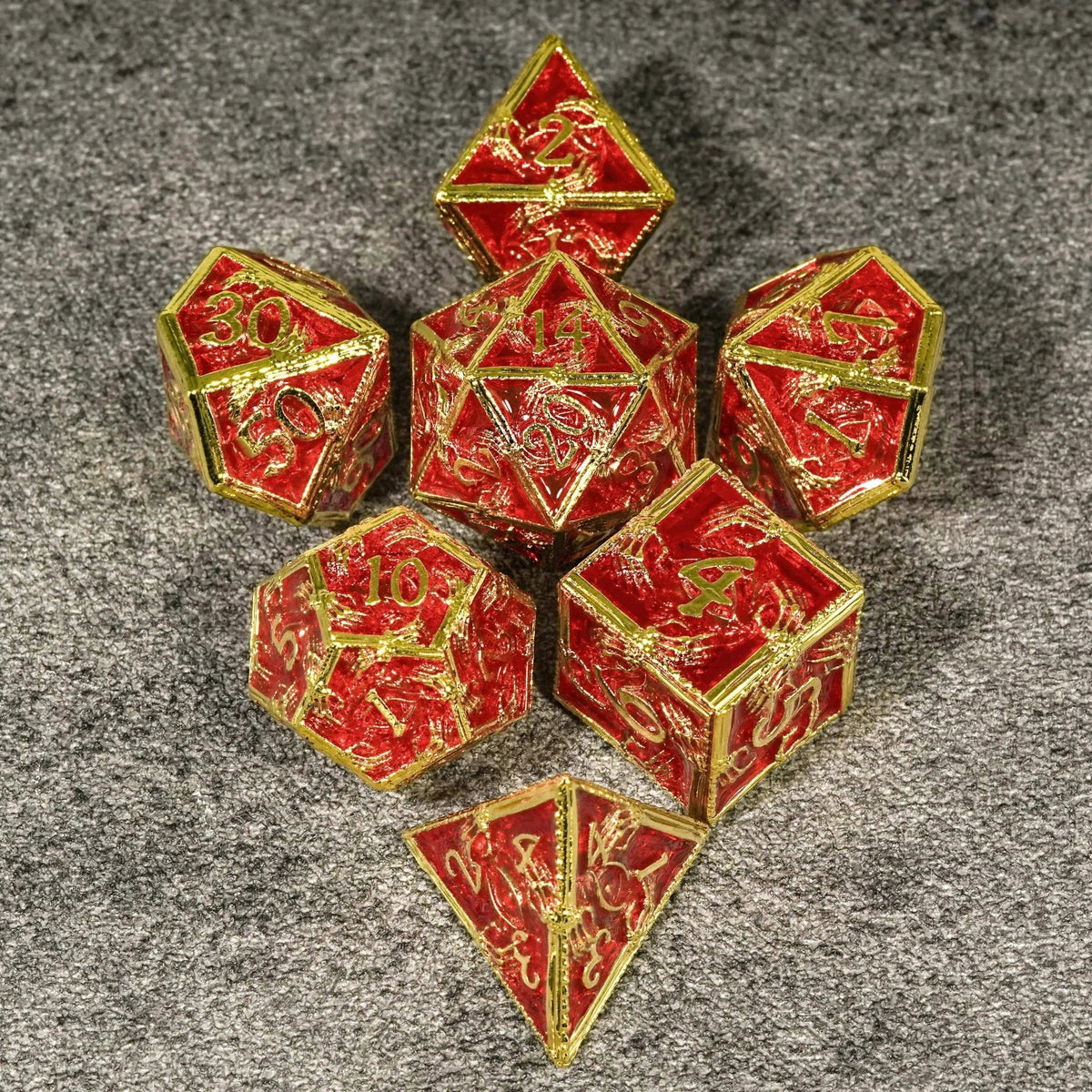 Wizard Metal DND Dice Set – Mystic Wizard - Dark Skeleton Hand Metal DND Dice Set