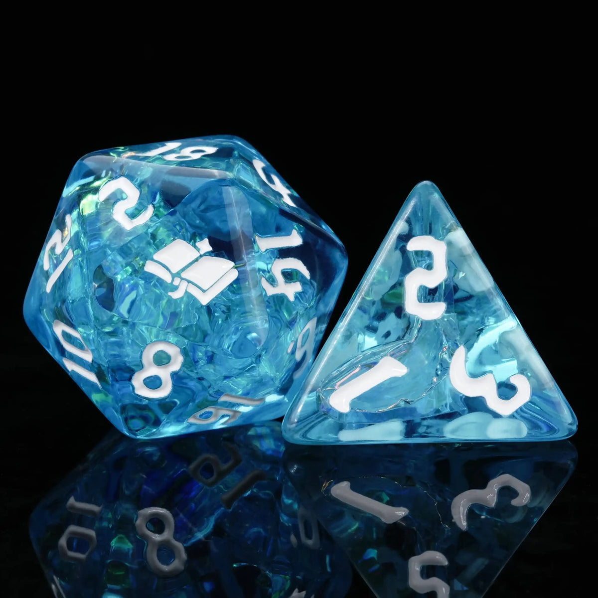 Wizard Resin DND Dice Set – Kickstarter Dice – Blue Mage Resin Dice Set
