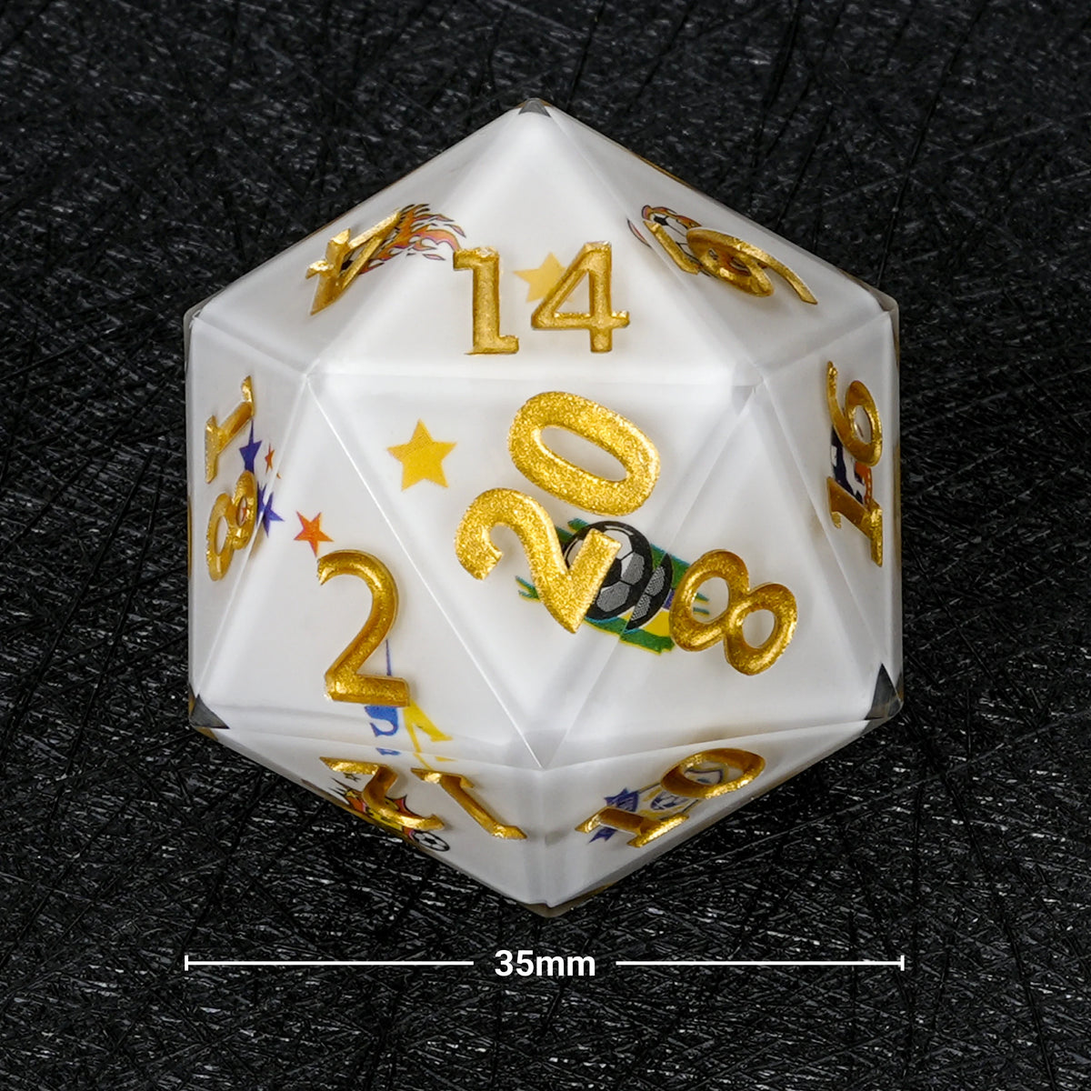 World Cup Resin D20 Dice – Brazil Soccer