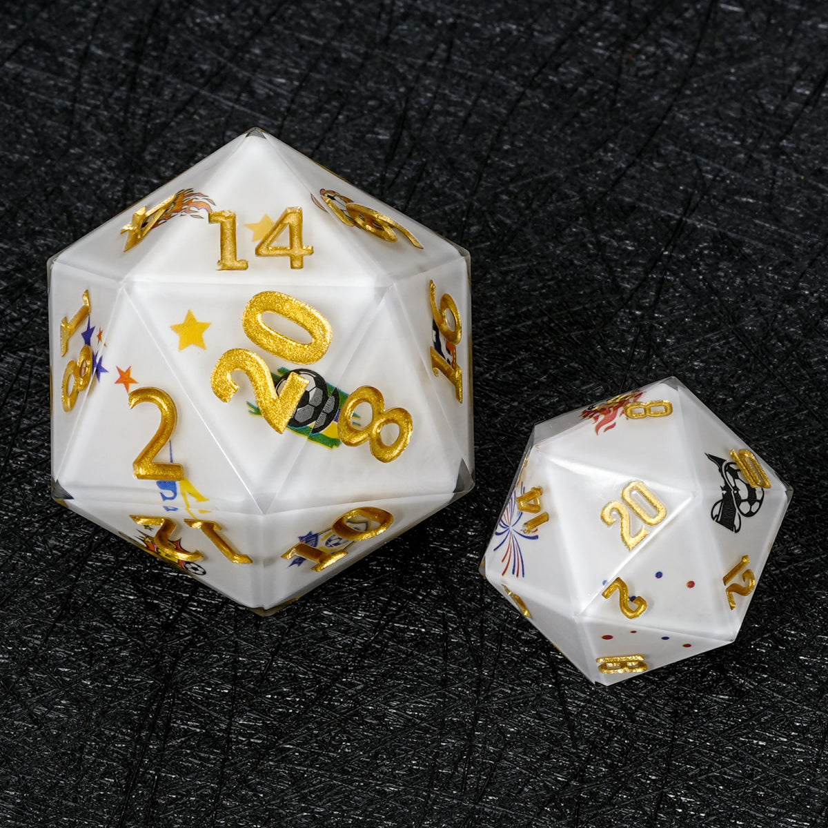 World Cup Resin D20 Dice – Brazil Soccer – alternate product view