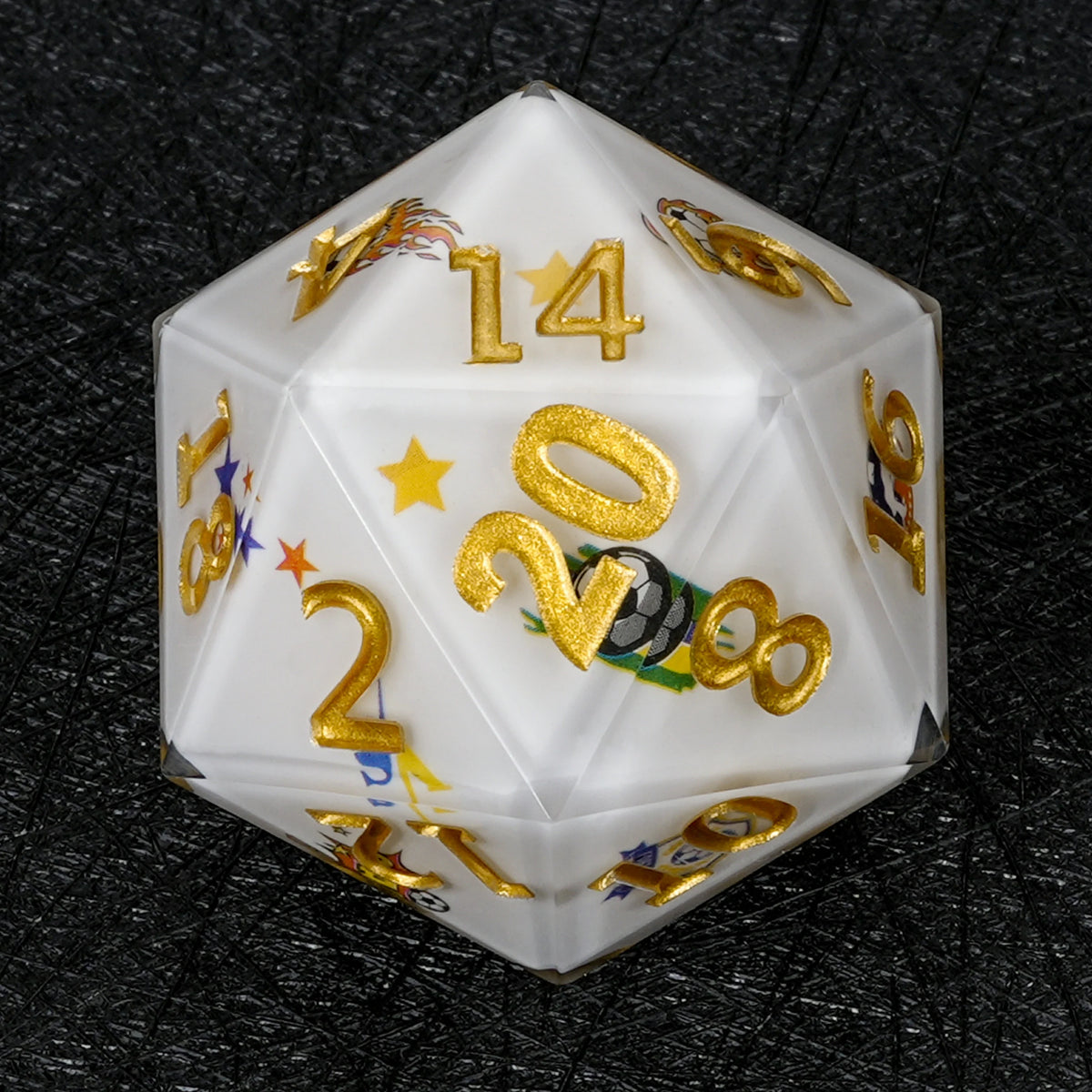 World Cup Resin D20 Dice – Brazil Soccer – alternate product view