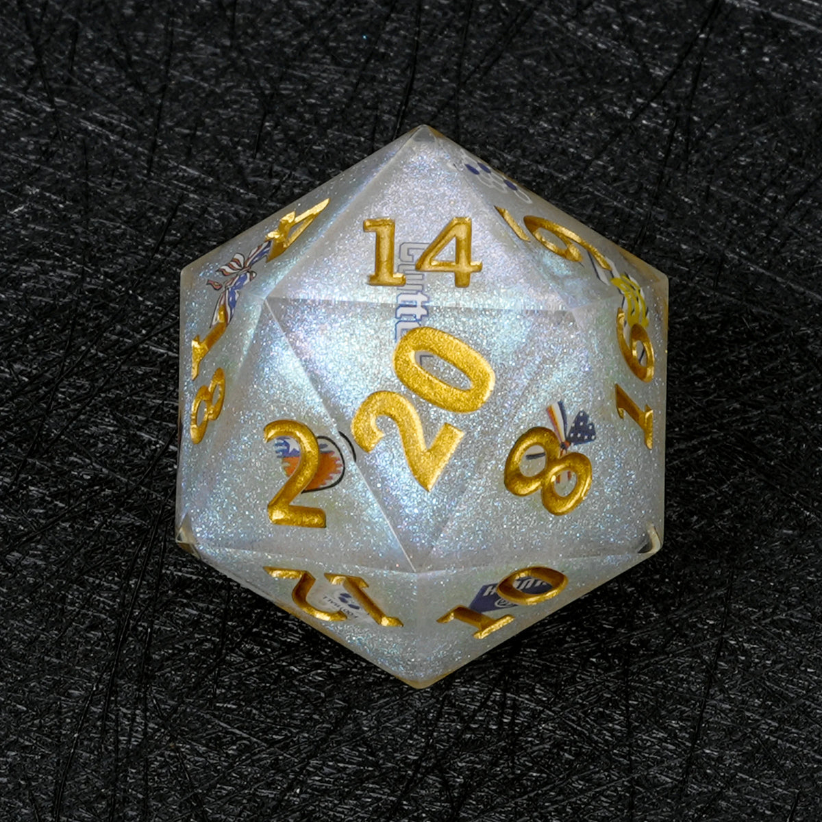 World Cup Resin D20 Dice – Glitter – Soccer Large – 35mm USA 1 – alternate product view