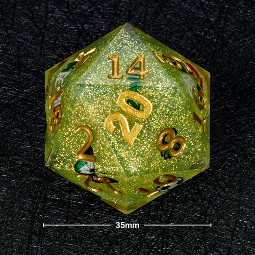 World Cup Resin D20 Dice – Glitter – Soccer Large