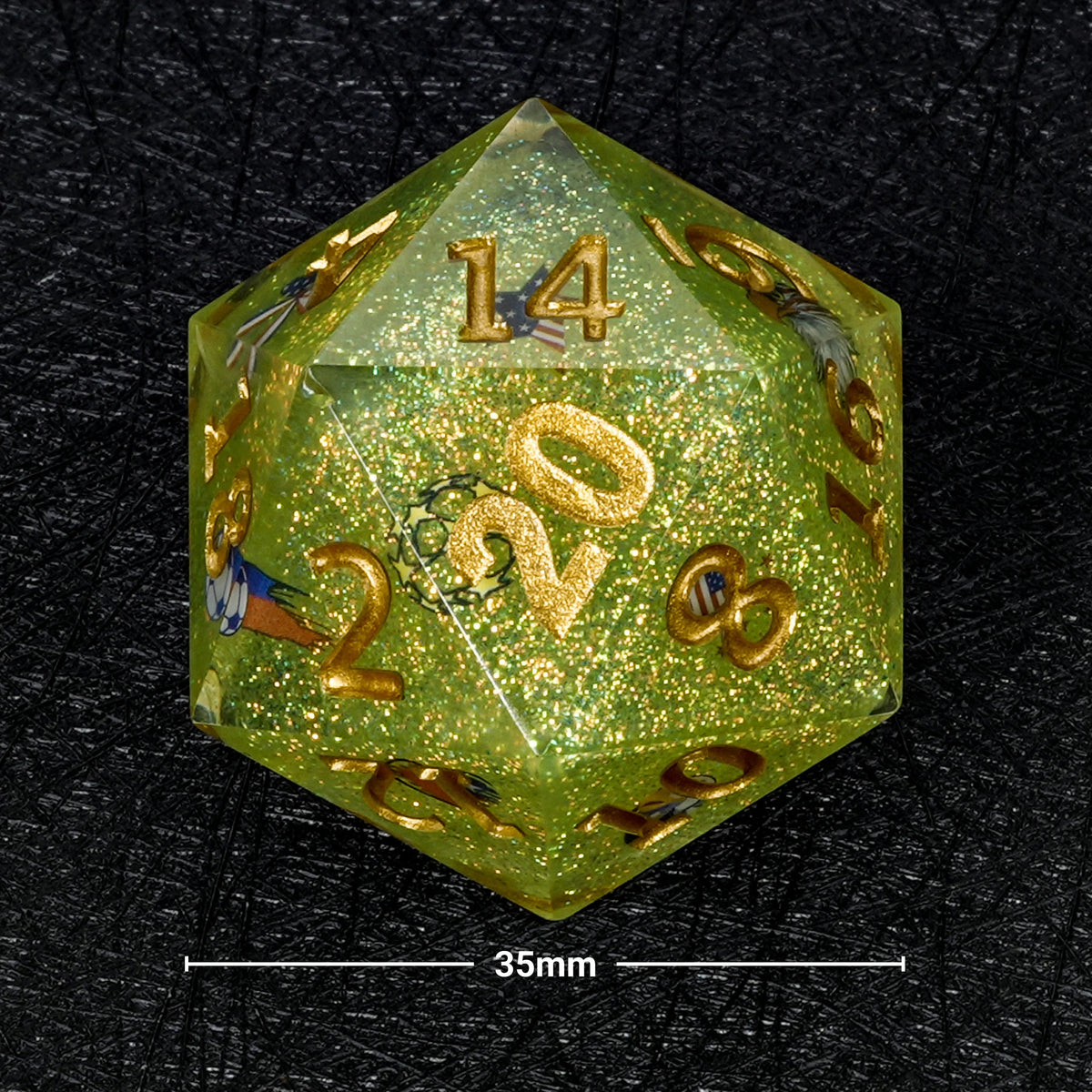 World Cup Resin D20 Dice – Glitter – USA Soccer