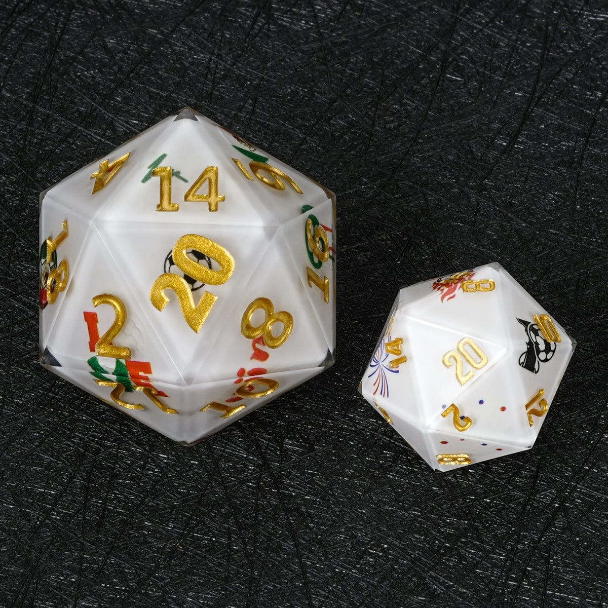 World Cup Resin D20 Dice – Soccer Large – alternate product view