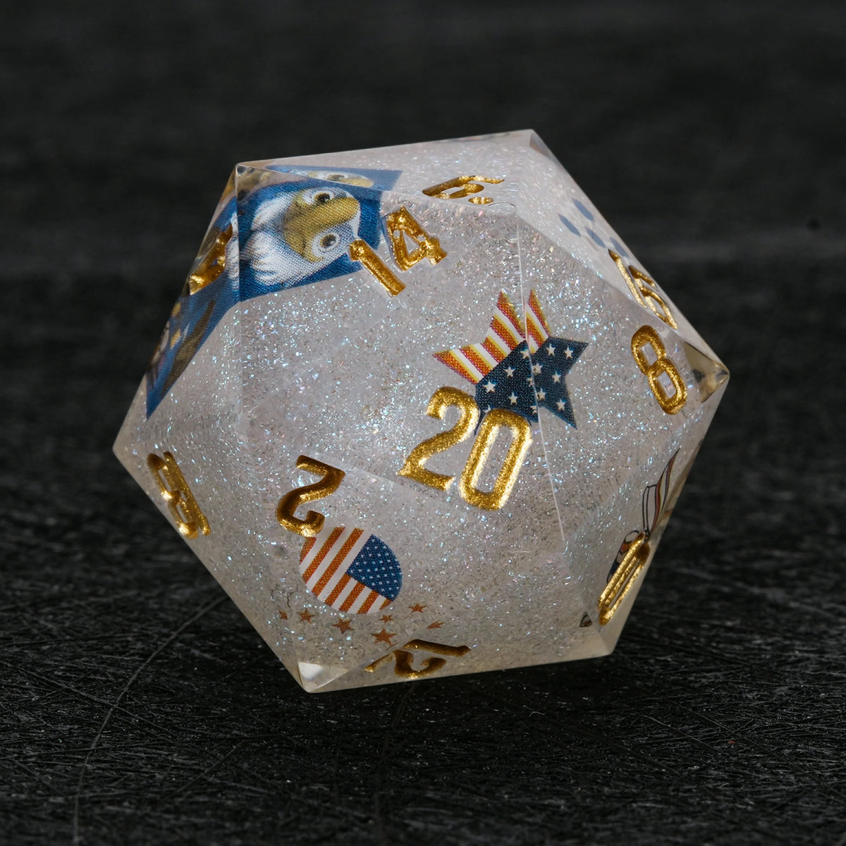 World Cup Resin DND Dice Set – Glitter – USA Soccer – alternate product view