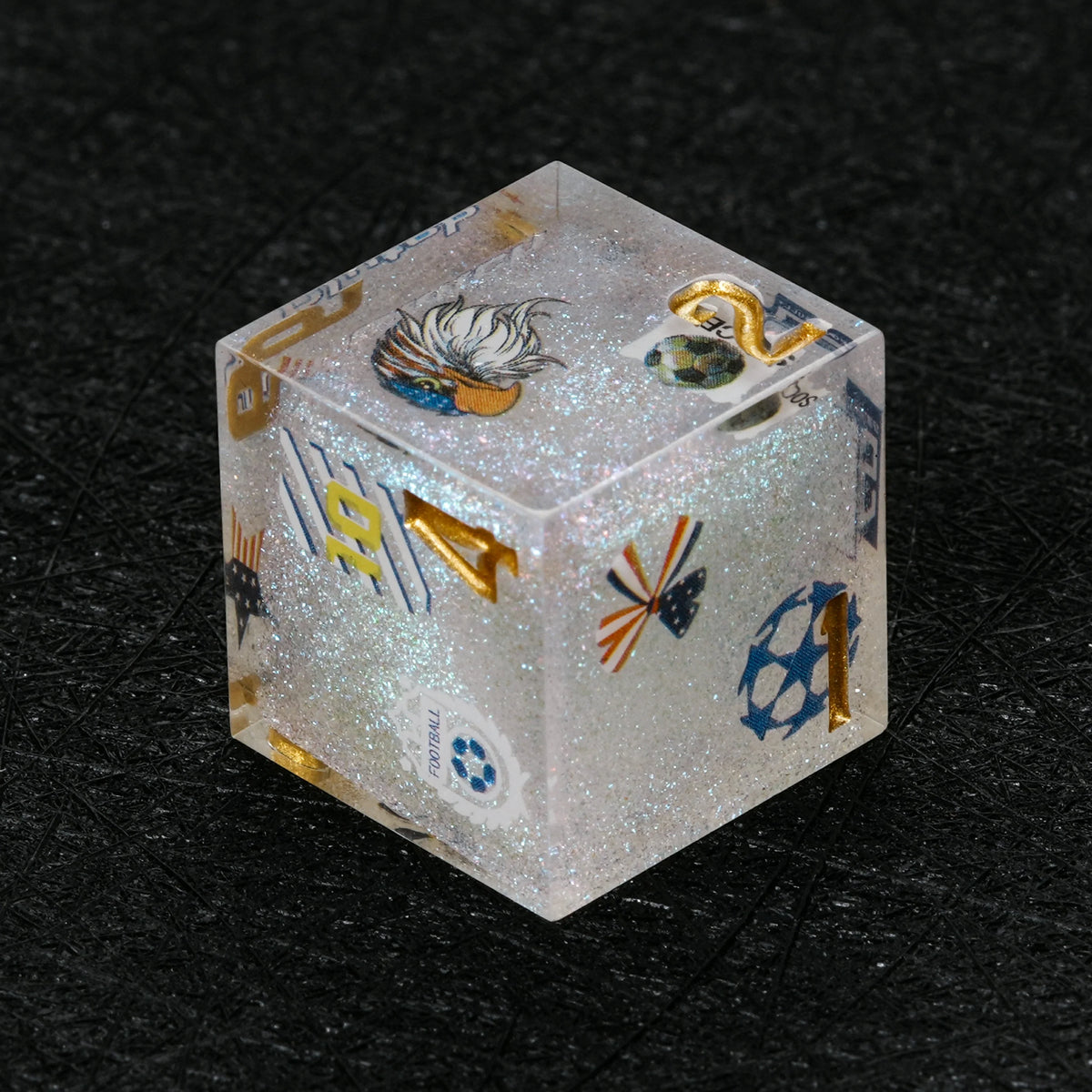 World Cup Resin DND Dice Set – Glitter – USA Soccer – alternate product view